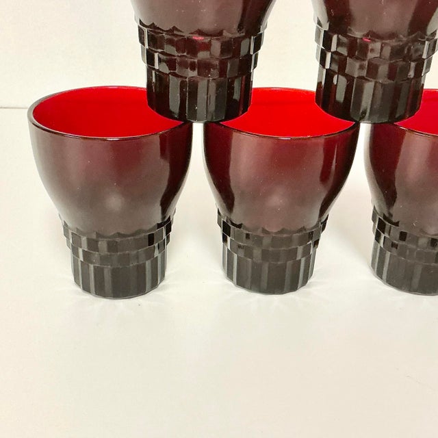 Early 20th C Antique Art Deco Boho Chic Ruby Red Glassware Set - 7 Pieces. For Sale - Image 9 of 18