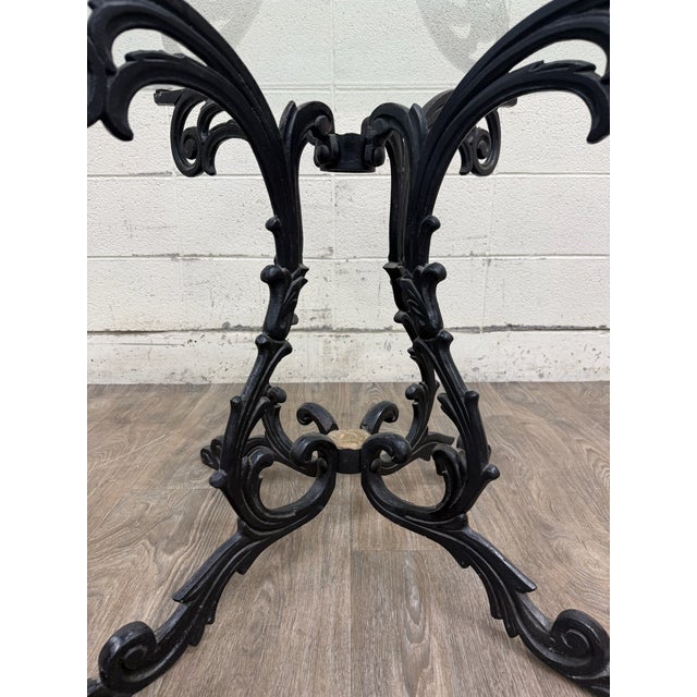 Hollywood Regency Vintage Hollywood Regency Style Wrought Iron and Glass Center Breakfast Table For Sale - Image 3 of 12