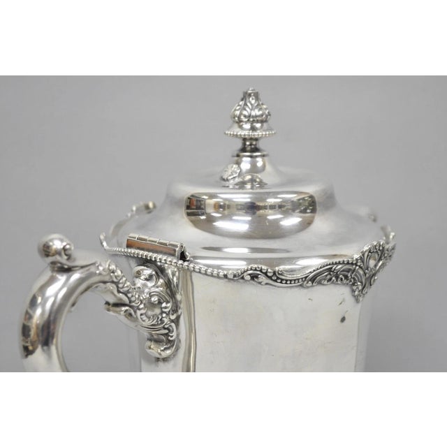Antique Derby Silver English Victorian Silver Plated Large Warm Water Pitcher For Sale - Image 14 of 18
