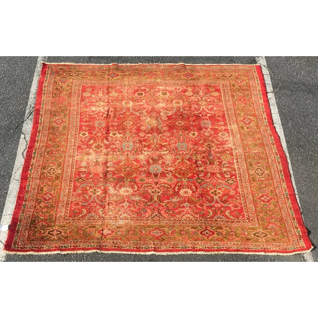 Persian Early 20th Century Vintage Mahal Decorative Rug- 8′7″ × 9′ For Sale - Image 3 of 13