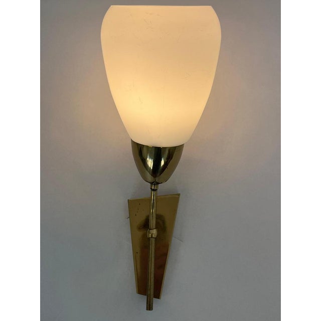 Mid-Century Brass and Glass Wall Light from Kamenicky Senov, 1970s, in Very Good conditions. Designed 1970 to 1979 This...