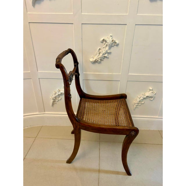 Antique Regency Mahogany Dining Chairs with Cane Seats, Five Singles & One Carver, 1830s, Set of 6 For Sale - Image 17 of 18
