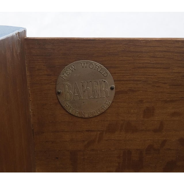 Baker Furniture Company Pair Michael Taylor For Baker Light Grey Blue 4 Drawer Dressers Bachelor Chests For Sale - Image 4 of 13