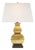 Chapman & Myers by Visual Comfort Signature Fang Gourd Table Lamp in Antique-Burnished Brass with Linen Shade For Sale