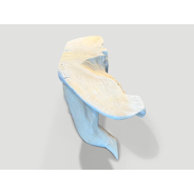 Andrianna Shamaris Bleached Sculptural Console Table For Sale - Image 12 of 18