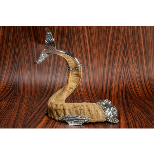 Exceptional Antique Victorian Sterling Silver Dolphin Sculpture Ram Match Striker Holder For Sale - Image 9 of 18