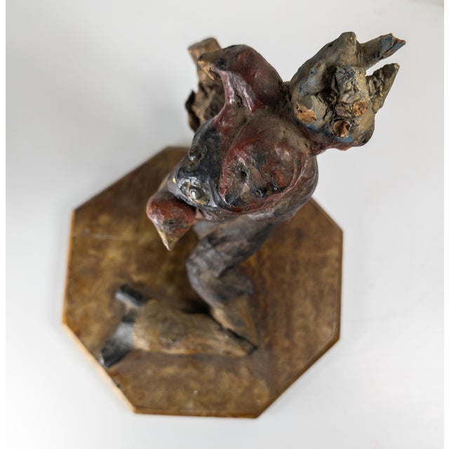 Wood 19th Century Primitive Tramp Folk Art Polychrome Driftwood Rootwood Figure For Sale - Image 7 of 14