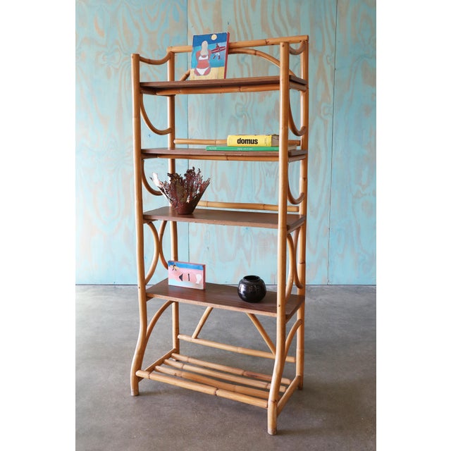 Vintage Bamboo and Laminate Bookshelf For Sale - Image 10 of 10
