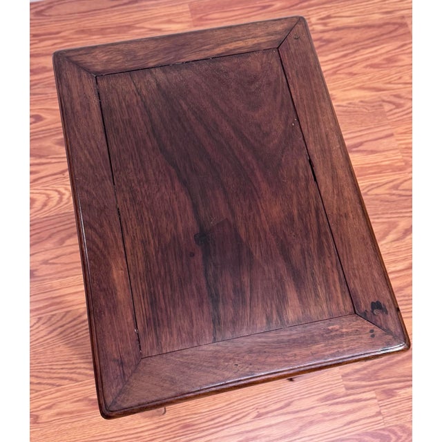 Vintage Asian Modern Traditional Ming Style Solid Wood Accent Side Table For Sale - Image 9 of 12