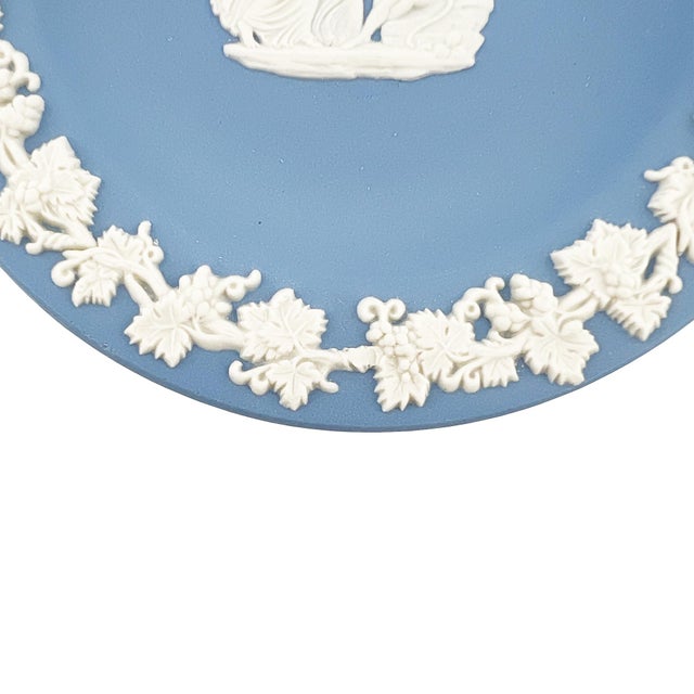 A classic of British design: an authentic blue Wedgwood jasperware dish with crisp white neoclassical relief. Crafted in...