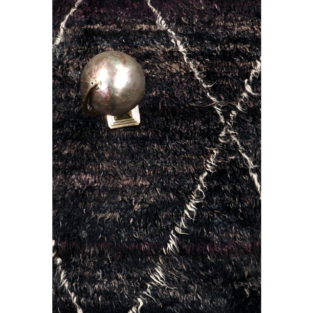 Modern Pasargad Home Moroccan Charcoal Wool Area Rug- 8'10" X 11' 1" For Sale - Image 3 of 5
