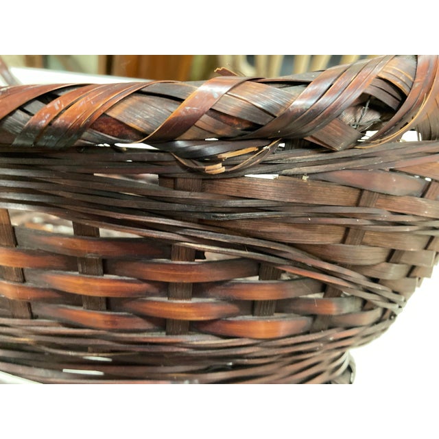 1960s Japanese Split Bamboo Flower Gathering Basket for Ikebana For Sale - Image 10 of 12