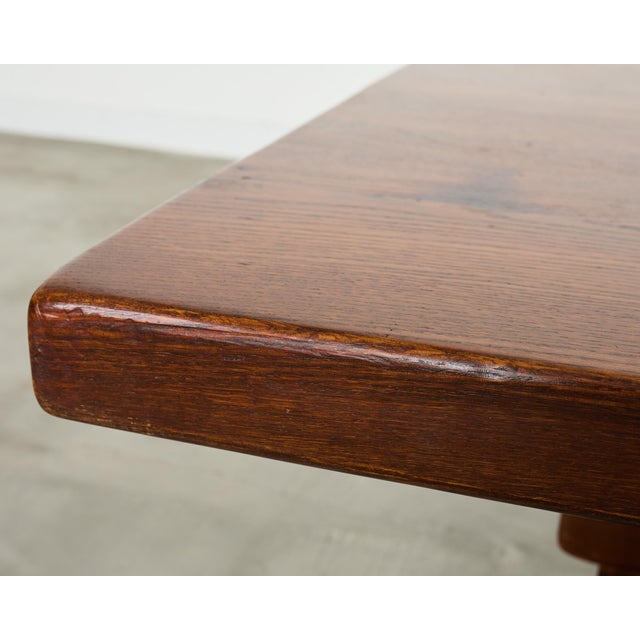 Monumental Country French Oak Farmhouse Triple Pedestal Dining Table For Sale - Image 11 of 18
