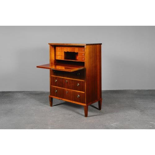 Wood Biedermeier Style Mahogany Veneer Secretary For Sale - Image 7 of 18