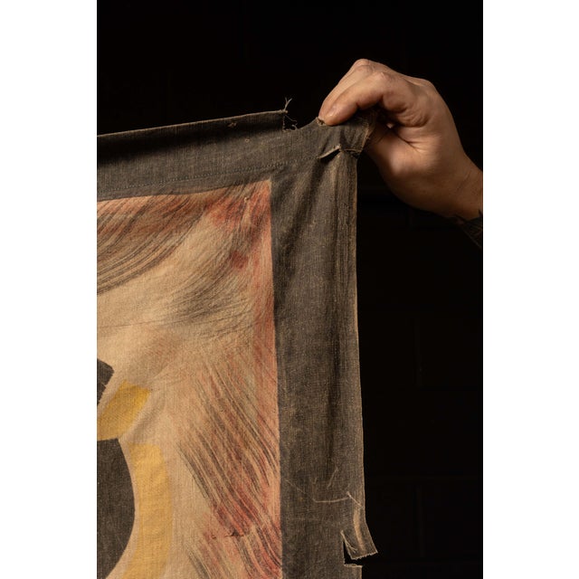 Early 20th Century Hand‑Painted “Nothing Burned – Steam Clean Dry Goods” Canvas Banner For Sale - Image 5 of 5