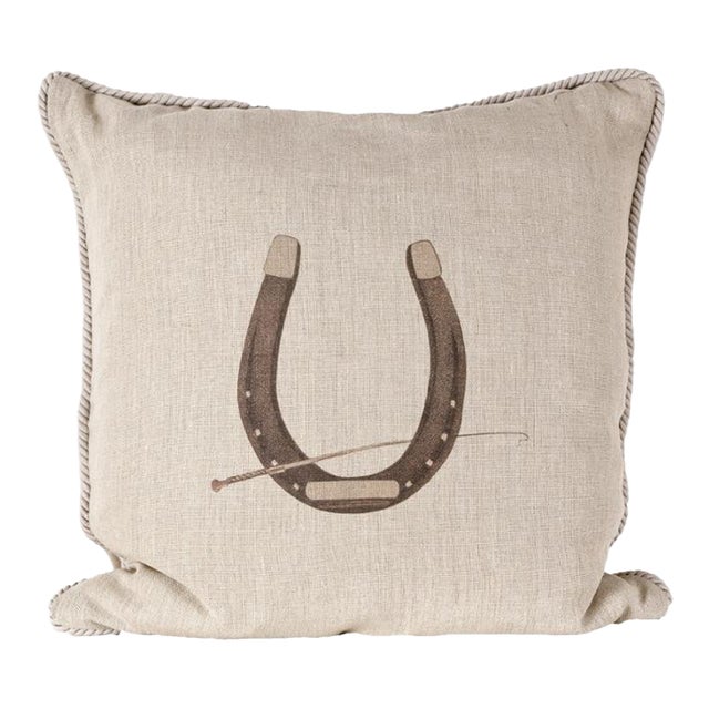 Horseshoe Linen Pillow For Sale