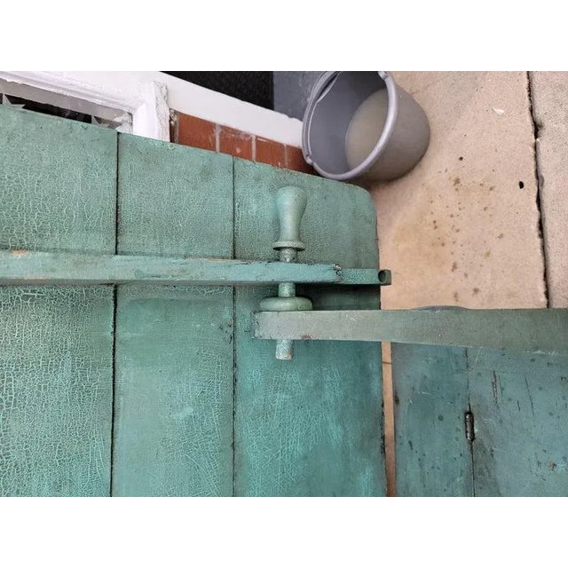 19Thc Original Powder Blue Hutch Table or Bench For Sale - Image 4 of 10