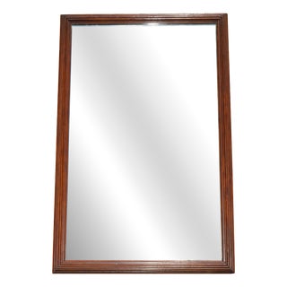 Large Antique English Victorian Wall-Mounted Mirror with Bevelled Hardwood Frame For Sale