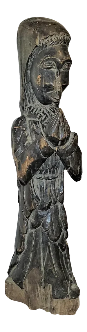 Vintage African Carved Wooden Nun