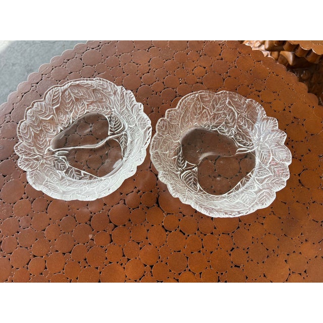 Vintage Modern Indiana Glass Style Bowls With Embosed Avocados - a Pair For Sale In West Palm - Image 6 of 8