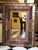 Red Stunning Large Hand-Made Reverse Painted Glass Paneled Mirror by Artist Robert Weiss, Peru For Sale - Image 8 of 14