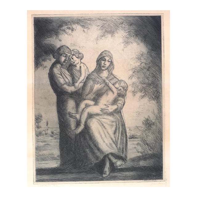 Jean Donnay - Childhood - Original Etching - 1950s For Sale