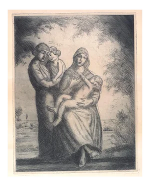 Jean Donnay - Childhood - Original Etching - 1950s