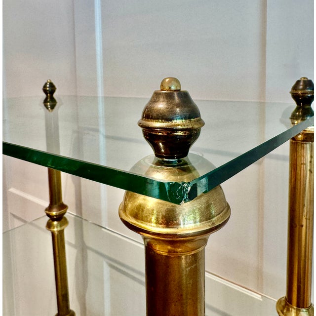 Mid-Century Brass Glass Étagère Bookcase Display For Sale - Image 11 of 17