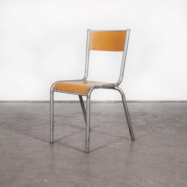 French Silver Stacking Dining Chair from Mullca, 1950s For Sale - Image 13 of 13