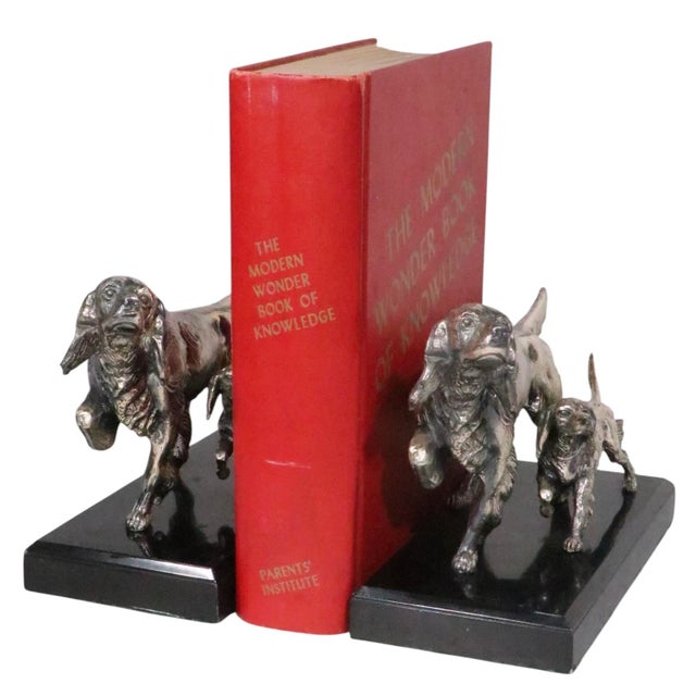 Mid 20th Century Pr. Silvered Metal Dog Bookends by the Philadelphia Mfg. Co. For Sale - Image 12 of 18