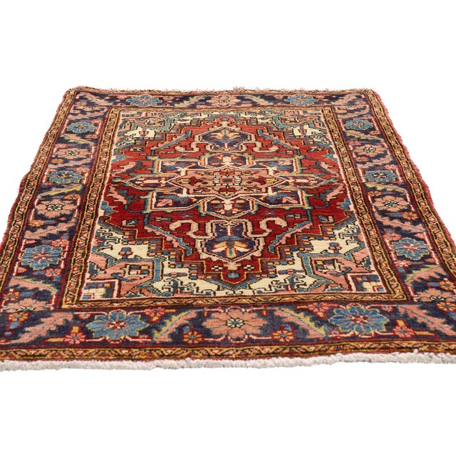 Traditional Vintage Persian Heriz Rug, 02'09 X 04'05 For Sale - Image 3 of 10