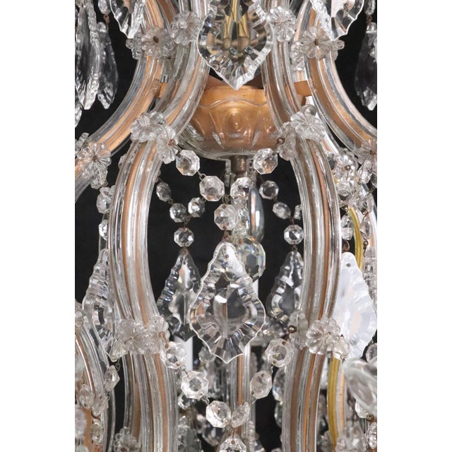 Early 20th Century Early 20th Century Restored Large Scale Marie Therese Crystal Chandelier For Sale - Image 5 of 11