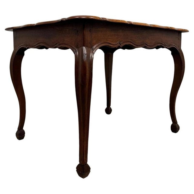 Brown Antique French Oak Writing Table, 1900s For Sale - Image 8 of 12