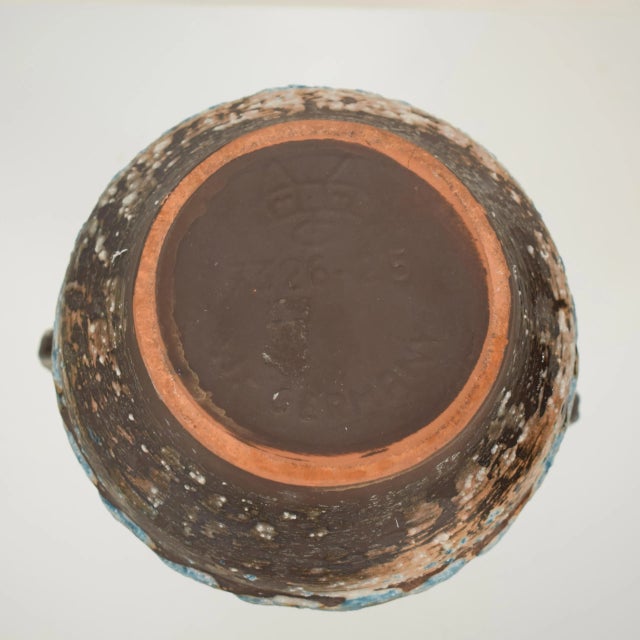 Blue German Blue, Brown, Green & White Ceramic Amphora Vase, 1970s For Sale - Image 8 of 9