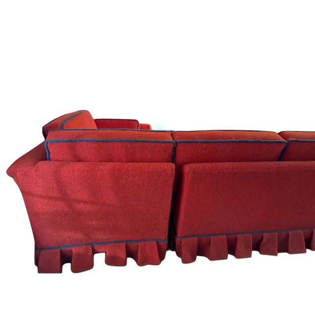 Nice Low Profile Petite Sectional Sofa great for tight area Low profile for a sleek setting Viberent Red with Royal Blue...