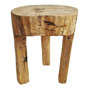 Contemporary Rustic Naga Three Leg Wood Table