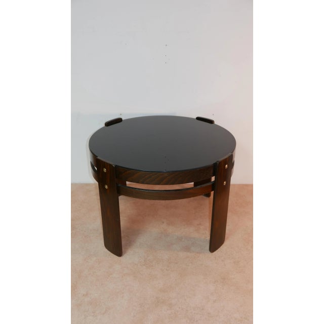 Beige Set of Pagwood and Skai Leather Lounge Chair and Glass Table Set, 1970s For Sale - Image 8 of 13