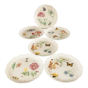 Contemporary Lenox Butterfly Meadow Dinner Plates Plates S/6