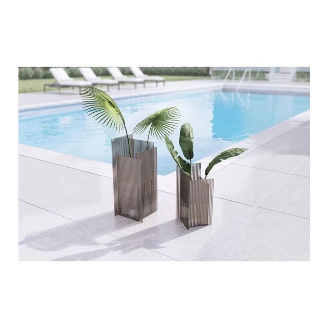 Contemporary Small Smokey Glass Vase For Sale - Image 3 of 10