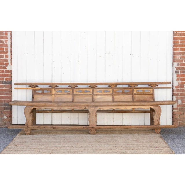 Chinese Masterful Very Long 18th Century Theater Bench For Sale - Image 3 of 12