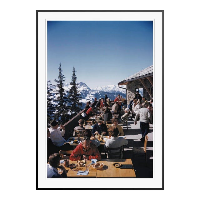 Dining in Gstaad 1961 by Slim Aarons Framed C-Print For Sale