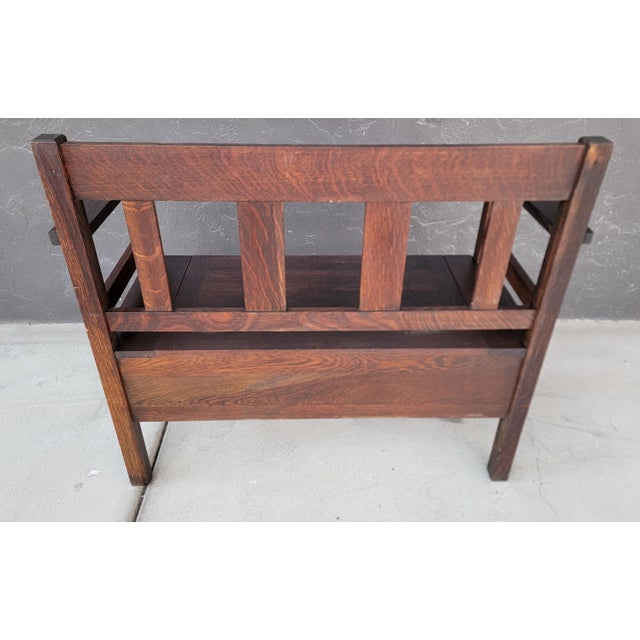 Antique Hall Bench Mission Oak by Lifetime Furniture. Circa. 1910 For Sale - Image 14 of 18
