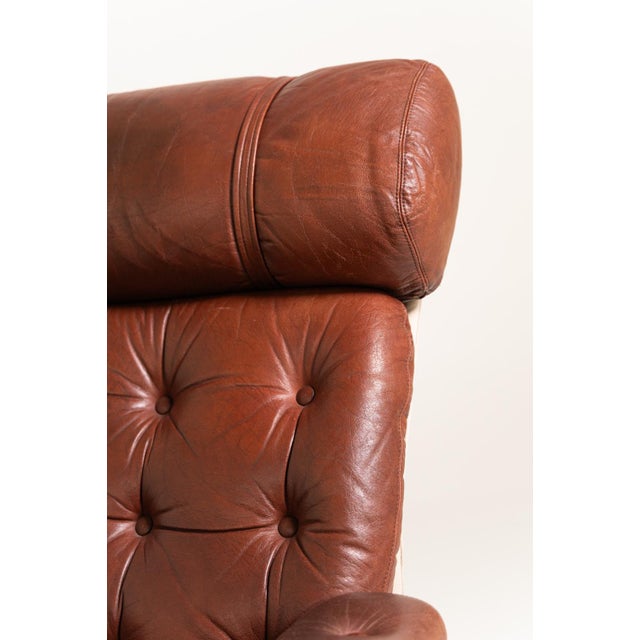 Metal Leather and Chromed Steel Lounge Chair, Sweden, 1960s For Sale - Image 7 of 11