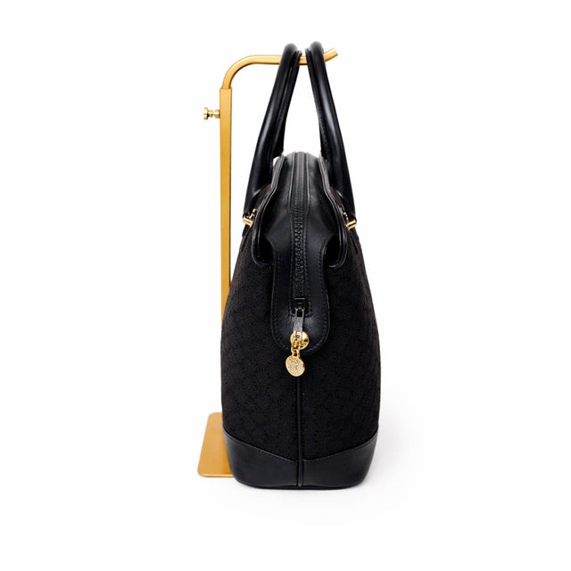 Celine Celine Black Leather Macadam Triomphe Top Handle Bag, C. 2002 For Sale - Image 4 of 14