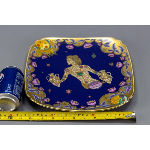 1970s Porcelain Aquarius Wall Plate by Ole Winther for Hutschenreuther For Sale - Image 4 of 18