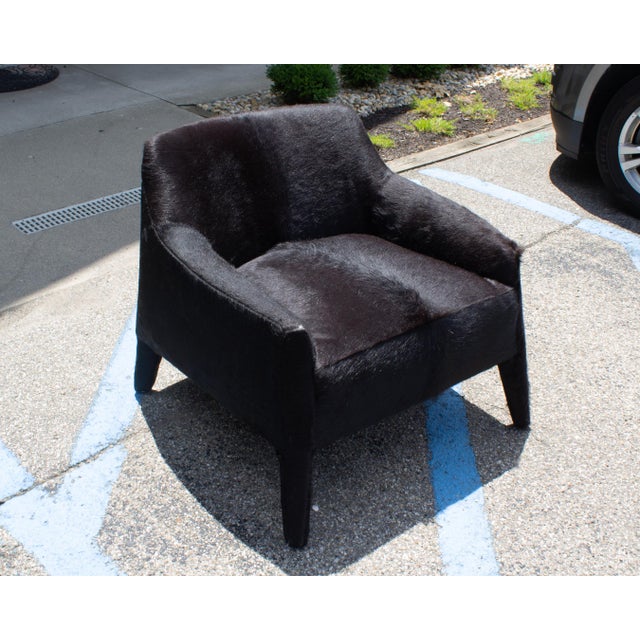 Verellen Verellen “Murphy” Black Hair on Hide Armchair For Sale - Image 4 of 7