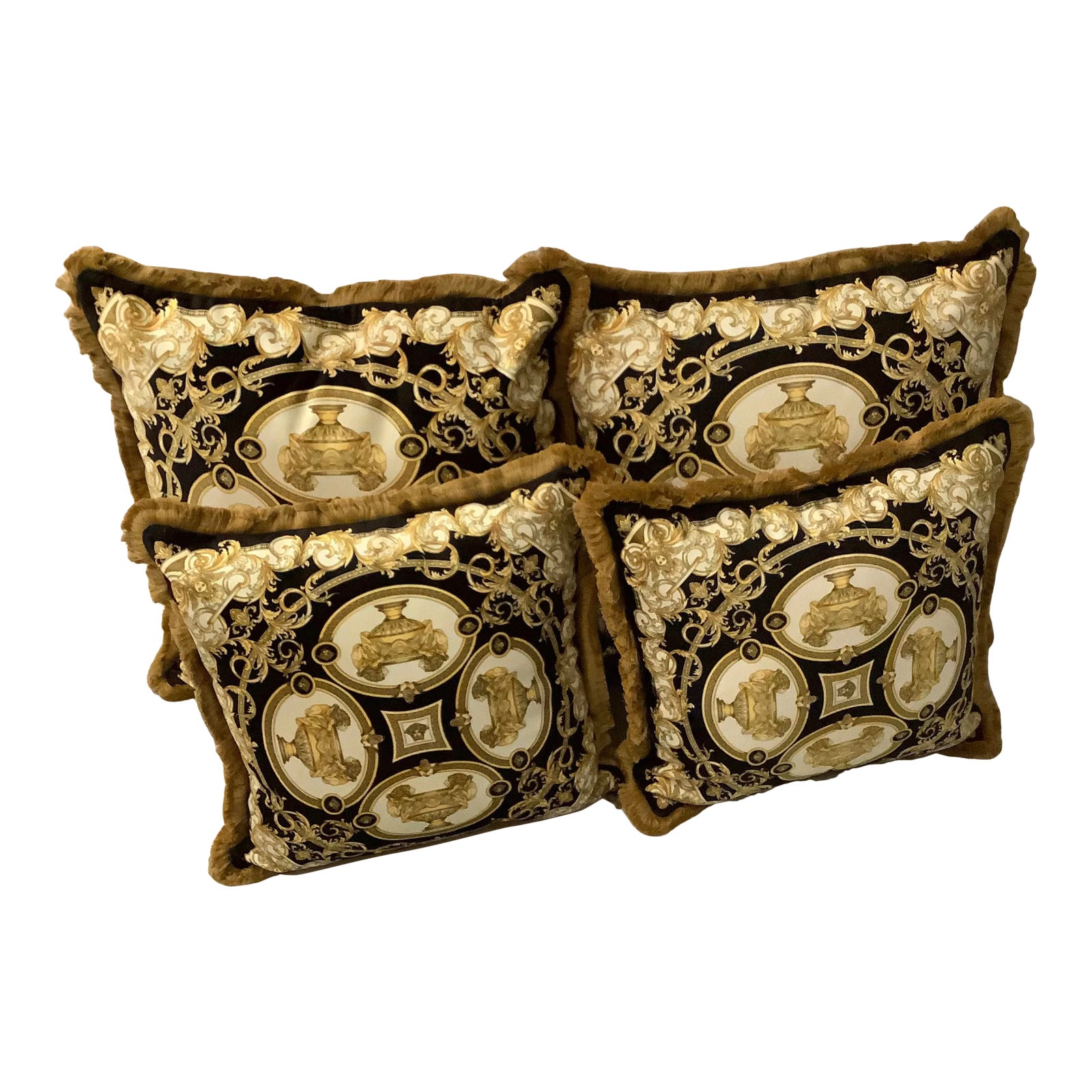 Versace Pillows Lion and Urn Velvet Pillows Set of 4 Chairish