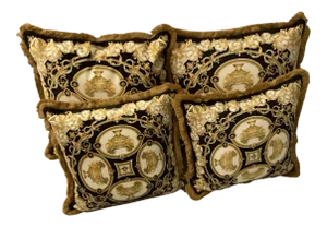 Versace Pillows Lion and Urn Velvet Pillows - Set of 4