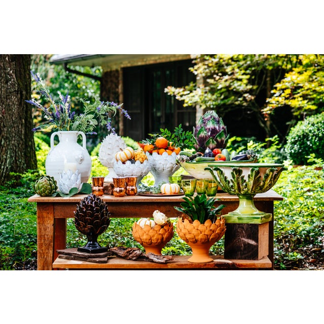 Terracotta Artichoke Footed Centerpiece, Large For Sale - Image 4 of 5