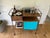 1950s Arthur Umanoff Bar Cart (Black / Teal Doors), Attributed For Sale - Image 6 of 15
